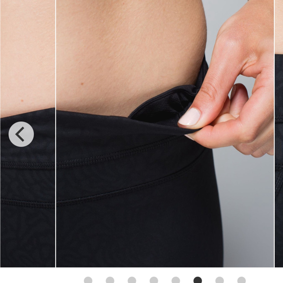 Women's Lululemon Inspire Crop II Petal Camo Embossed Black Capris Size 8 - Picture 9 of 10